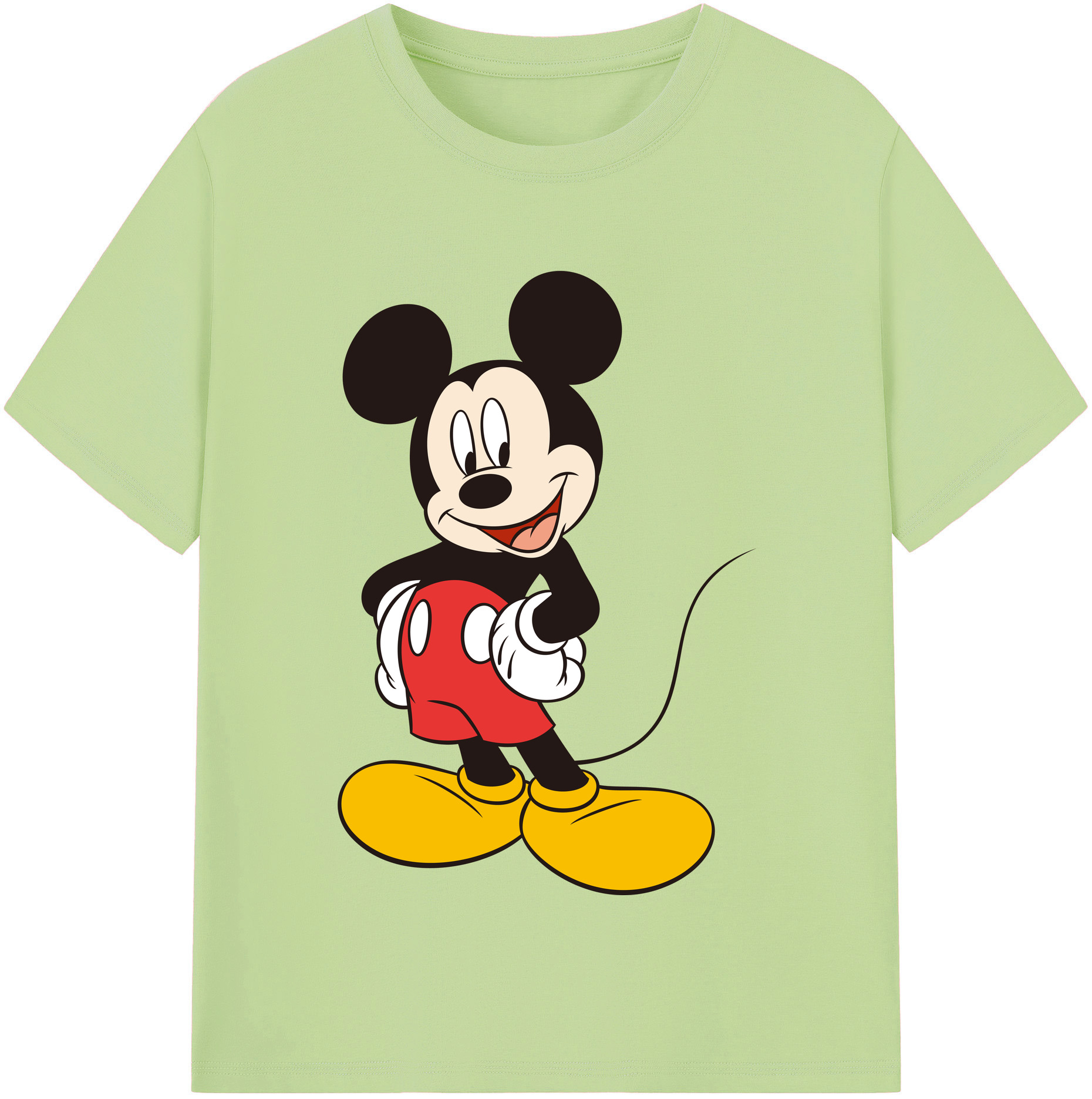 （画像用） ミッキーマウス Mickey Mouse 綿100％半袖Tシャツ（フロントプリント）